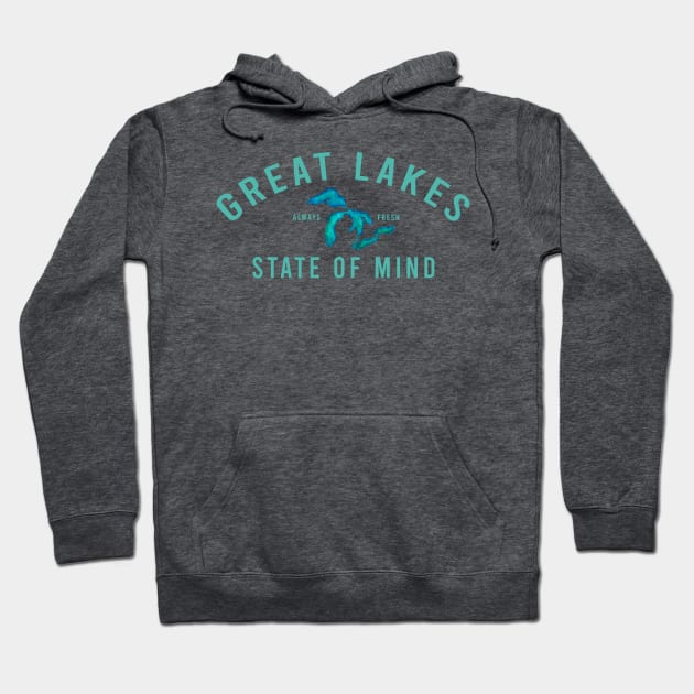 Great Lakes State of Mind Blue Lakes Hoodie by GreatLakesLocals